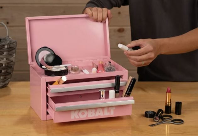 Kobalt Mini 10.83-in W x 5.91-in H Friction 2-Drawer Pink Steel Tool Box
